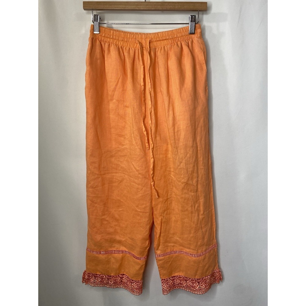Vintage Magic Women's Linen Capri Pants Size Medium Spring Summer Vacation Beach